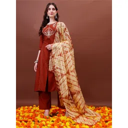 KALINI Yoke Design Regular Gotta Patti Kurta with Palazzos & Dupatta-image-34