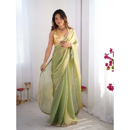 Kalista Solid Sequinned Pastel Saree-picture-11