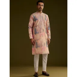 KALKI Fashion Men Printed Regular Thread Work Kurta with Pyjamas-picture-30