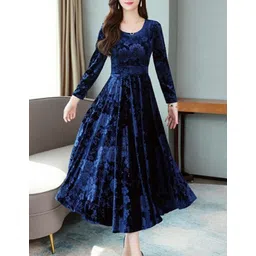 kalki fashion Women A-line Blue Maxi/Full Length Dress-picture-32