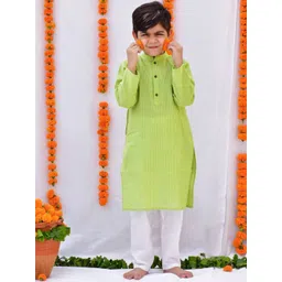 Kalp Boys Solid Cotton Kurta with Pyjamas-picture-22