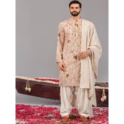 KALPRAAG Men Ethnic Motifs Printed Kurta with Patiala & Dupatta-picture-32