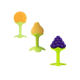 Kalra Magic Kids Pack of 3 Yellow & Green BPA-Free Fruit Shaper Small Teethers-picture-13