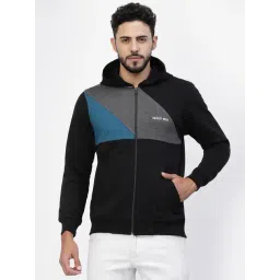 Kalt Black Regular Fit Hooded Sweatshirt-picture-38
