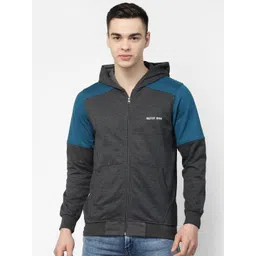 Kalt Colourblocked Hooded Fleece Front-Open Sweatshirt-picture-15