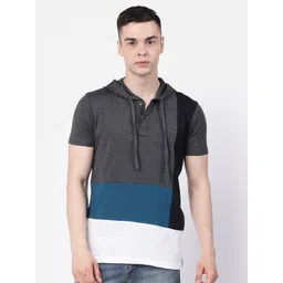 Kalt Colourblocked Hooded T-shirt-picture-30