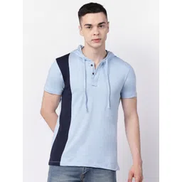 Kalt Colourblocked Short Sleeves Hood T-shirt-picture-35