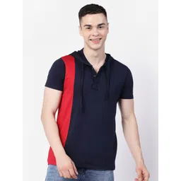Kalt Colourblocked Short Sleeves Hood T-shirt-picture-19