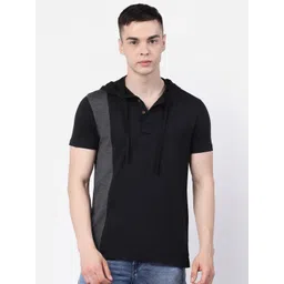 Kalt Colourblocked Short Sleeves Hood T-shirt-picture-14