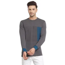 Kalt Grey Regular Fit Colour Block SweatShirt-picture-15