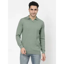 Kalt Men Full Sleeves Textured Knit Polo Collar T-Shirt-picture-13