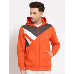 Kalt Men Orange Colourblocked Sweatshirt-picture-21