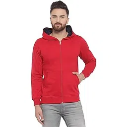 kalt Men's Full Sleeves Zipper Fleece Hoodie (Black)-picture-40