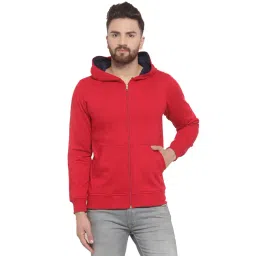 Kalt Red Regular Fit Hooded SweatShirt-picture-47