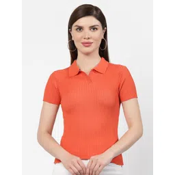 Kalt Shirt Collar Short Sleeves Cotton Top-picture-38