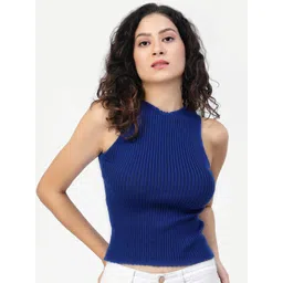 Kalt Sleeveless Ribbed Fitted Cotton Top-picture-10
