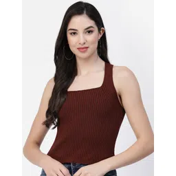 Kalt Square Neck Shoulder Straps Cotton Top-picture-20