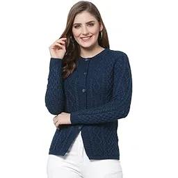 kalt Women Sweater for Winters Woolen Acrylic Full Sleeve Round Neck Cable Design Cardigan Sweater for Women Winter Woollen Stylish-picture-23