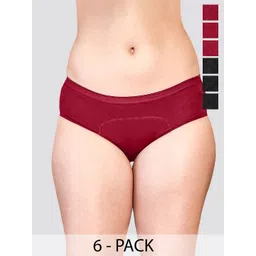 Kalyani Pack Of 6 Mid Rise Hipster Briefs Emy_S_BLK_BLK_BLK_MRN_MRN_MRN_P6-picture-30