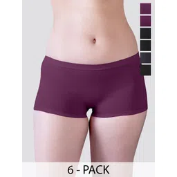 Kalyani Pack Of 6 Mid Rise Hipster Briefs Willow_S_BLK_BLK_ASH_ASH_BGD_BGD_P6-picture-26