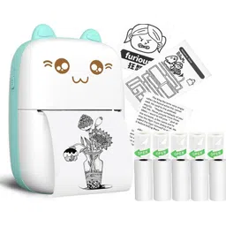 KAMALY Pocket Thermal Label Printer for Android & iOS System with 5 roll of paper Bluetooth printer-picture-31