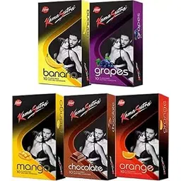 KamaSutra Honeymoon Pack With Exciting Flavours Condom (Pack of 5, 50S)-picture-39