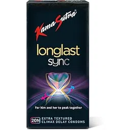 KamaSutra LongLast Sync Condom for Men | Multi Textured | Dotted | Ribbed | Contoured | Combo Pack of 20-picture-20