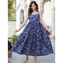 Kamayra Floral Print Tiered Fit & Flare Maxi Dress-picture-13