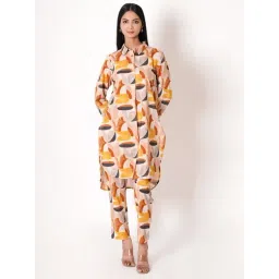 Kameez by Pooja Multicolor Geometric Print Cotton Co-ord Set (Set of 2)-picture-17