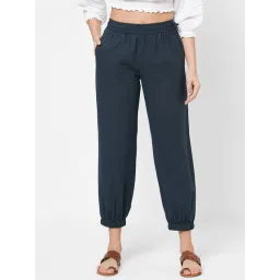 Kami Kubi Navy Regular Fit Elasticated Harem Pants-picture-38