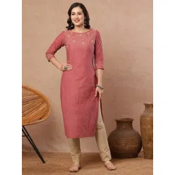 Kami Kubi Peach Cotton Striped Kurti-picture-18