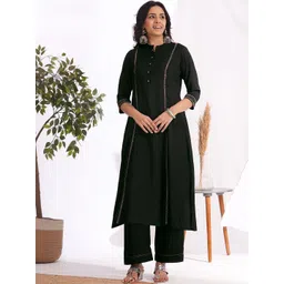 KAMI KUBI Women Ethnic Motifs Embroidered Regular Thread Work Kurta with Palazzos-picture-14