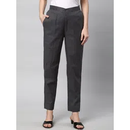 KAMI KUBI Women Straight Fit Pure Cotton Trousers-picture-34