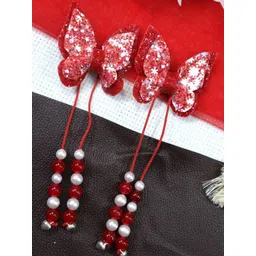 Kamule Girls Set Of 2 Snowflake Butterfly Beaded Alligator Hair Clips-picture-16