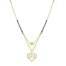 kanak jewels Couple Mangalsutra letter R Gold plated Valentine Latest American Diamond for Women Girls Girlfriend Couples Lovers Design pendant alphabet Cubic Zirconia Brass Chain Mangalsutra-picture-53