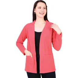 kanchan world Women Full Sleeve Orange Shrug-picture-26