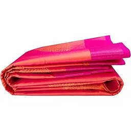 Kanchipuram Silk Saree Original Luxurious Orange with Golden Zari Intricate Jacquard Heritage Weaves Traditional Zari Border & Grand Rich Pallu-picture-47