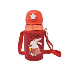K&U Kids Red Little Bunny Printed Plastic Water Bottle With Cover - 500 ml-picture-53