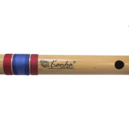 Kanha Bansuri Flute - D Scale Natural Medium Assam Bamboo - 17 Inch Right Handed Music Instrument With Cover image 2
