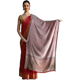 kanidar Women's Silken Touch Reversible Paisely Palla Stole, Thistle-picture-27