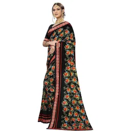 KANOODA Floral Printed Pure Georgette Saree With Blouse Piece-picture-23