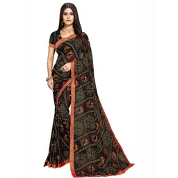 KANOODA Zari Pure Georgette Bandhani Saree-picture-20