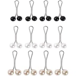 kanprincess Wonderful Hijab Pins Clips for Women, Cute Scarf Clip Hijab Pins Pearl Brooch Pins, Headscarf Shawl Scarf Muslim Hijab Scarf Clips Buttons Wedding Decorative Boutonniere (black,white,gold)-picture-38