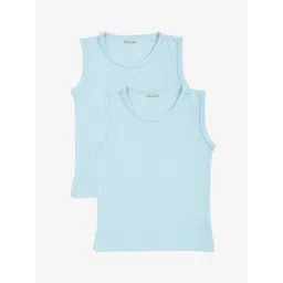 Kanvin Boys Pack Of 2 Blue Ribbed Thermal Vests 2320B2320AQUA-picture-51