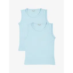 Kanvin Boys Pack Of 2 Blue Ribbed Thermal Vests-picture-44