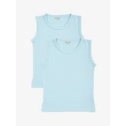 Kanvin Boys Pack Of 2 Blue Ribbed Thermal Vests-picture-30