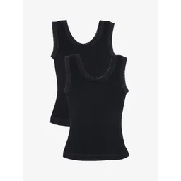 Kanvin Infant Girls Pack Of 2 Black Solid Thermal Tops-picture-35