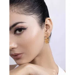 KAORI BY SHREYA AGARWAL Gold-Plated Contemporary Half Hoop-picture-25