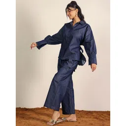 KAORI BY SHREYA AGARWAL Long Sleeves Pure Cotton Shirt With Trousers Co-Ords Set-picture-14