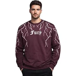 kapda kulture Men’s Cotton Sweatshirt | Regular Fit Full Sleeve Round Neck Winter Wear | Graphic Printed Casual Sweatshirt for Men (L Size) Marron-picture-32